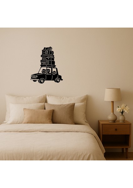 Aile Araba Yolculuğu Dekoratif Tablo - 14223-3410