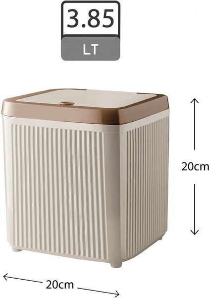 Çizgili Kare Çöp Kovası 3.85 Litre, Banyo ve Mutfak Için Kullanışlı ve Şık Tasarım modelleri