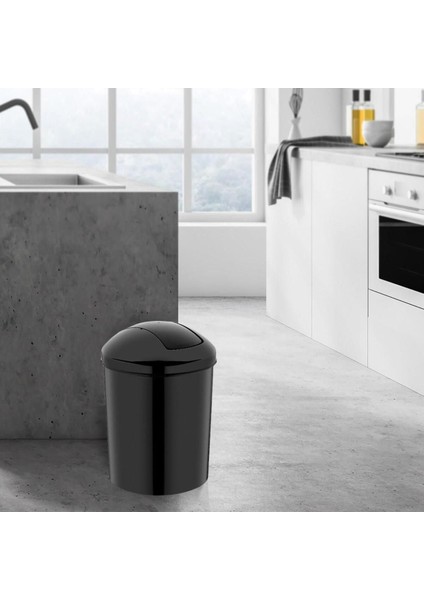 Şık Siyah 15 Litre Kelebek Kapaklı Çöp Kovası, Çok Amaçlı ve Kullanışlı modelleri
