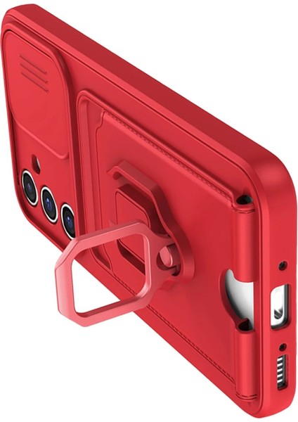 Samsung Galaxy A14 4g Kılıf Zuma Kartvizitli Yüzüklü Silikon - Kırmızı - 18453-3811 modelleri