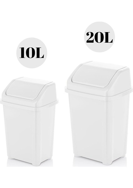 Beyaz 2'li Çöp Kovası Seti 10-20 Lt, Pratik ve Şık Temizlik Çözümü