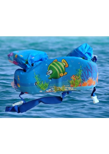 Renkli Çocuk Yüzdürme Yeleği, Sünger Dolgulu, 14-25 Kg, Neşeli Havuz Giyim