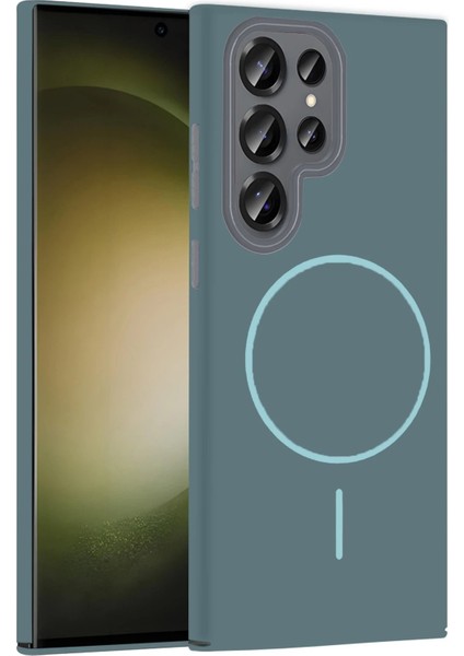Samsung Galaxy S23 Ultra Broş Magsafe Kapak - Turkuaz - 13902-7977