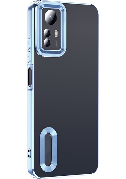 Redmi Note 12S Kılıf Kamera Korumalı Logo Gösteren Scks Omega Kapak - Gümüş modelleri