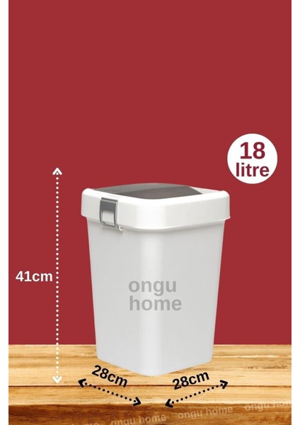 Beyaz 18 Litre Çöp Kutusu, Şık ve Kullanışlı Temizlik Malzemesi