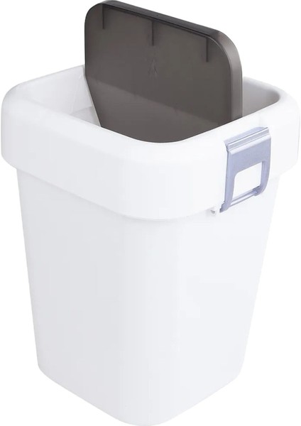 Şık Kapaklı 8 Lt Çöp Kovası Beyaz, Pratik ve Temiz Kullanım Için Ideal