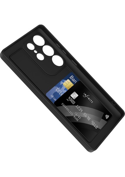 Galaxy S25 Ultra Kılıf Kamera Korumalı Kartlık Hazneli Scks Vitra Kapak - Gri