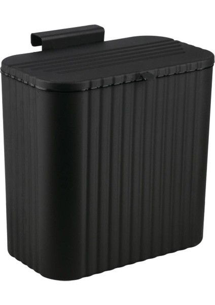 Siyah 12L Mutfak Tezgah Üstü ve Dolap Askılı Çöp Kovası