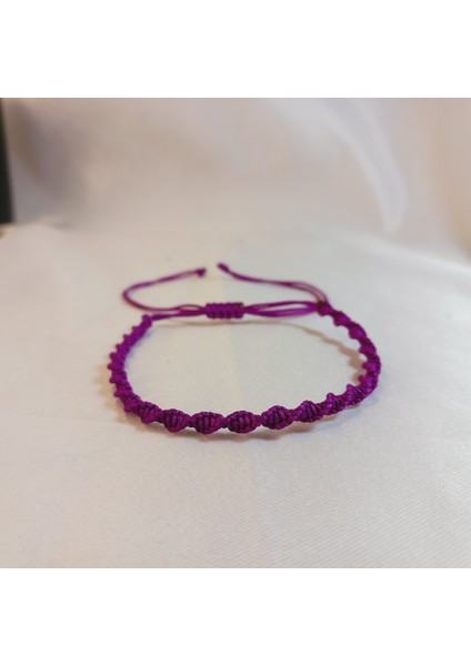 Mor Spiral Makrome Örgü İp Bileklik, Suya Dayanıklı Makrome Bileklik, Asansörlü Ayarlanabilir El Yapımı Unisex Bileklik, Makrome Bileklik, Örgü Bileklik, İp Bileklik, Hediye Bileklik modelleri