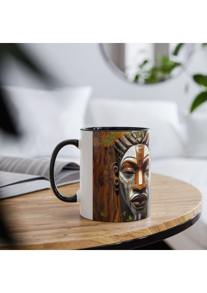 Afrika Maskesi Baskılı Kupa