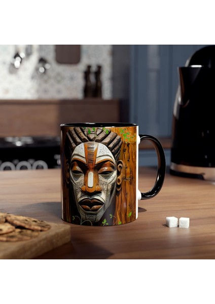 Afrika Maskesi Baskılı Kupa