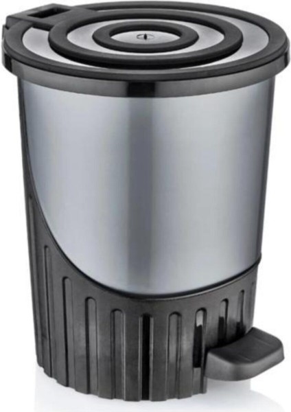 Renkli 8 Lt Pedallı Plastik Çöp Kovası - Gri Renkli, Pratik ve Şık Tasarım