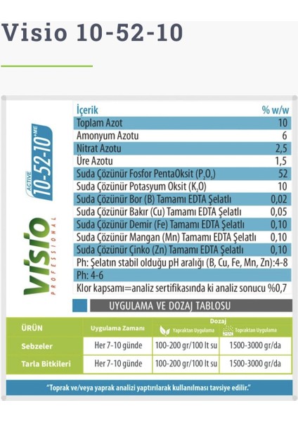 10-52-10 Npk Azot, Fosfor, Potasyum Bor, Demir, Mangan, Bakır, Çinko Içerikli Gübre modelleri