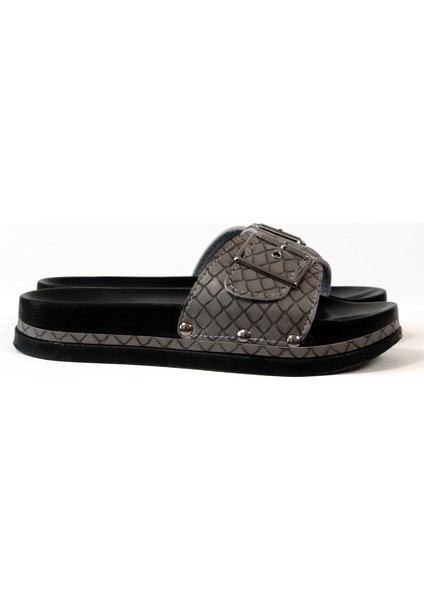 . Desenli Füme Comfort Kadın Terlik