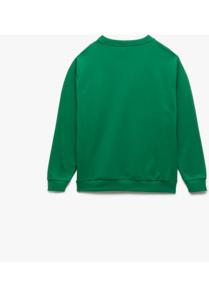 Bisiklet Yaka Uzun Kollu Pamuklu Baskılı Sweatshirt fiyatları