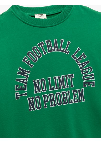 Bisiklet Yaka Uzun Kollu Pamuklu Baskılı Sweatshirt modelleri