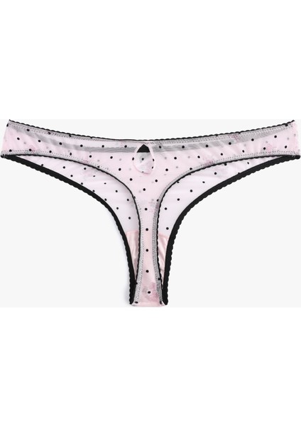 Kurdele Detaylı Puantiyeli Tül String Külot fiyatları