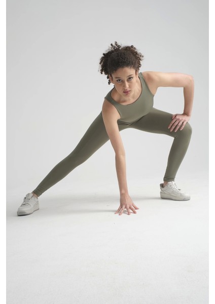 Yüksek Bel Cep Detaylı Spor Tayt & Sırt Dekoliteli Krop Takım | Çağla Yeşili Esnek Destekli Kaplı Spor Sütyeni ve Tayt Takımı indirimleri