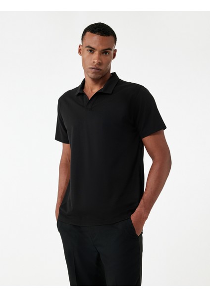 Regular Fit Kısa Kollu Pike Kumaş Pamuklu Polo Yaka Tişört