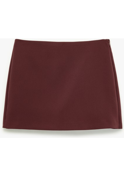 Slim Fit Cep Detaylı Mini Şort Etek