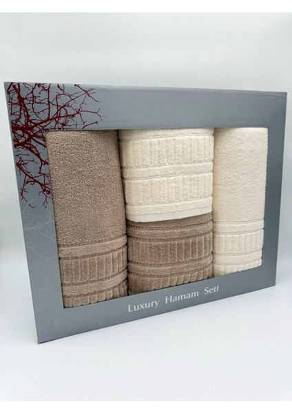Renkli 4'lü Banyo Havlu Takımı, 50X90 ve 90X150 Cm, Şık ve Yumuşak Dokulu Set