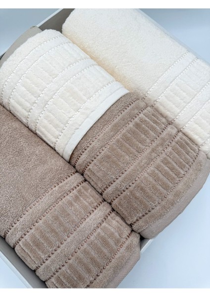 Renkli 4'lü Banyo Havlu Takımı, 50X90 ve 90X150 Cm, Şık ve Yumuşak Dokulu Set modelleri