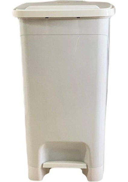 25 Lt Slim Pedallı Beyaz Plastik Çöp Kovası, Pratik ve Şık Tasarım