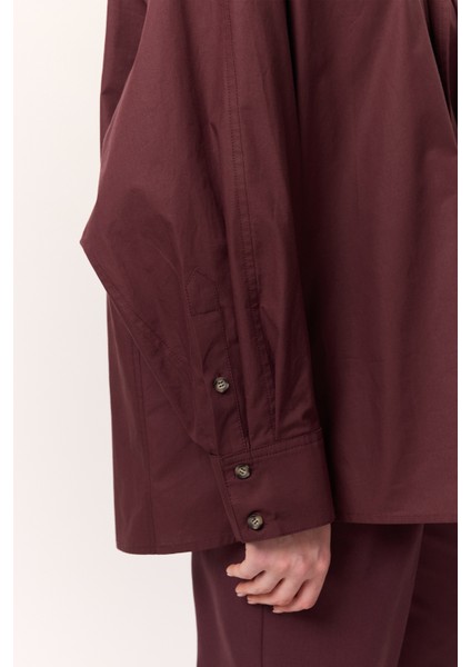Bağlamalı Detaylı Tasarım Gömlek Bordo fırsatları