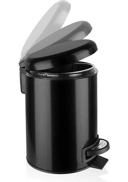 3 Lt Siyah Paslanmaz Pedallı Çöp Kovası - Dayanıklı ve Şık Tasarım modelleri