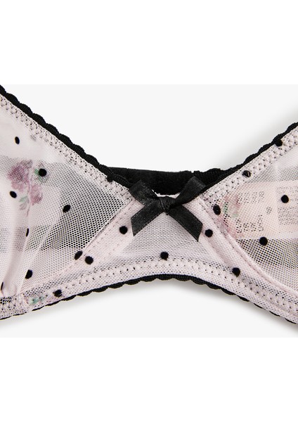 Transparan Puantiyeli Balenli Tül Sütyen modelleri