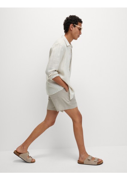 Pamuk Karışımlı Elastik Bel Şort