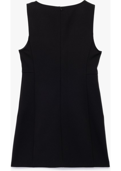 Slim Fit Kolsuz Bisiklet Yaka Mini Elbise fırsatları