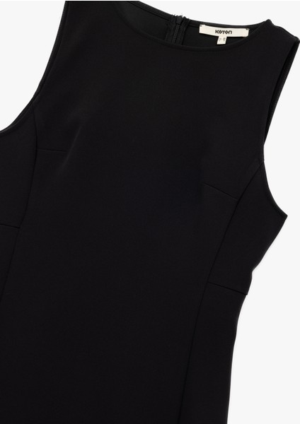 Slim Fit Kolsuz Bisiklet Yaka Mini Elbise indirimleri