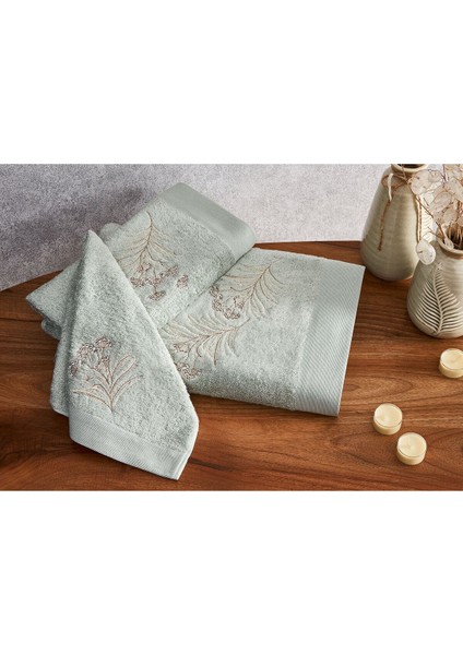 Yeşil Bambu Natalia 3'lü Havlu Seti, Şık ve Doğal Dokunuşlu Ev Aksesuarı.