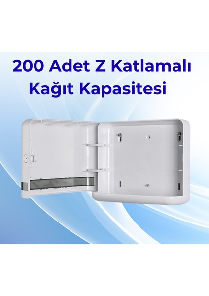 Beyaz Duvara Monte Z Katlamalı Kağıt Havlu Dispenseri | Premium Abs Gövde, Anahtarlı Kilit, Vidalı & Yapışkan Montaj indirimleri