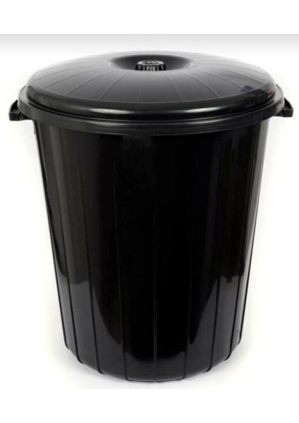 50L Siyah Kapaklı Büyük Çöp Kovası, 3'lü Set fiyatları