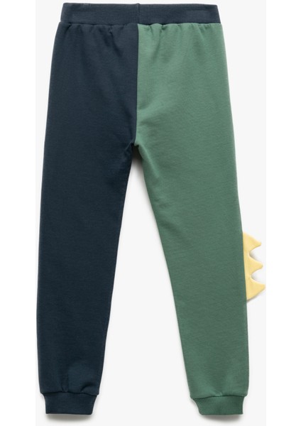 Şardonlu Renk Bloklu Dinozor Detaylı Pamuklu Eşofman Altı fiyatları