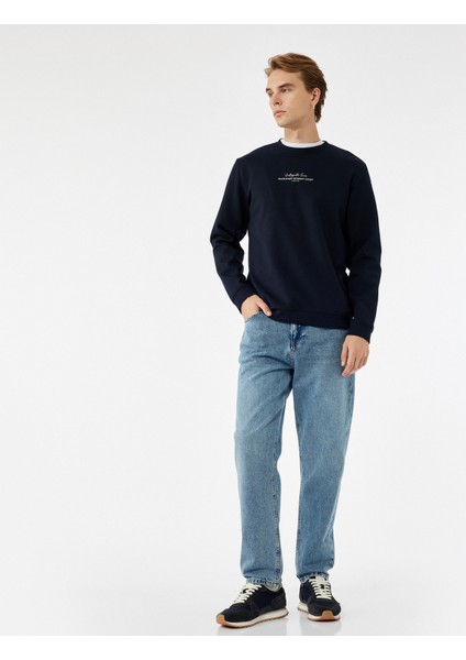 Normal Bel Pamuklu Vintage Straight Fit Jean Pantolon