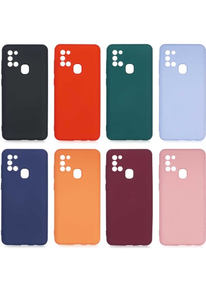 Galaxy A21S Kılıf Scks Mara Laaakan Kapak-Turuncu modelleri
