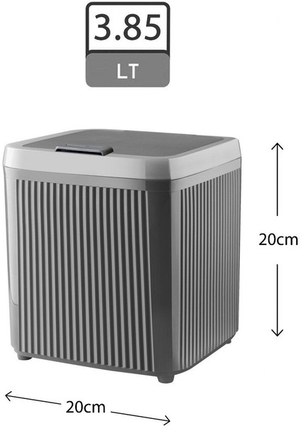 2'li Çizgili Kare Çöp Kovası 3.85 ve 12 Litre, Banyo ve Mutfak Için Manuel Kapak modelleri