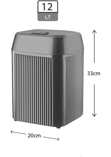 2'li Çizgili Kare Çöp Kovası 3.85 ve 12 Litre, Banyo ve Mutfak Için Manuel Kapak fırsatları