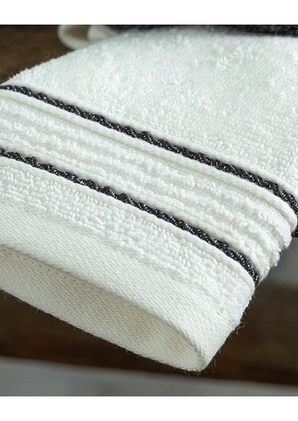 Yumuşak Pamuklu 4'lü El Havlusu Seti Antrasit-Ekru, Günlük Kullanım Için Uygun modelleri
