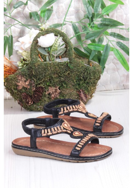 Guja 24Y152-17 Anatomik Rahat Kaymaz Taban Boncuklu Taşlı Kadın Sandalet indirimleri