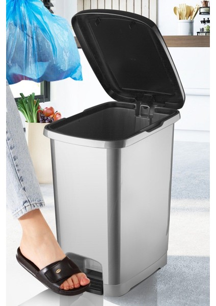 25 Lt Slim Pedallı Çöp Kovası, Şık ve Kullanışlı Antrasit Siyah Renk fiyatları