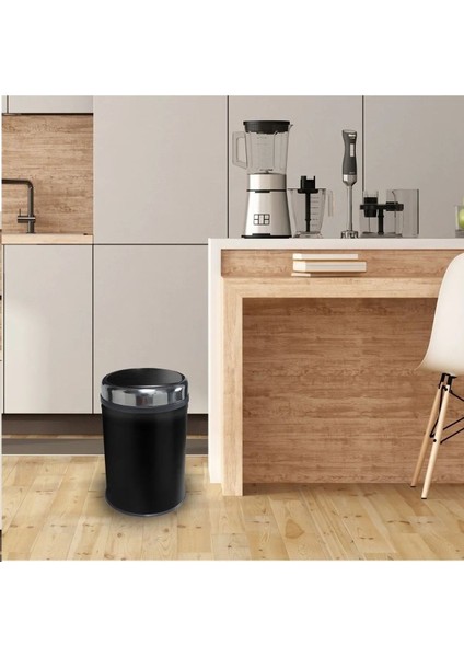 Döner Kapaklı 8 Lt Paslanmaz Çöp Kovası, Siyah, Banyo ve Balkon Için Pratik Kullanım fiyatları