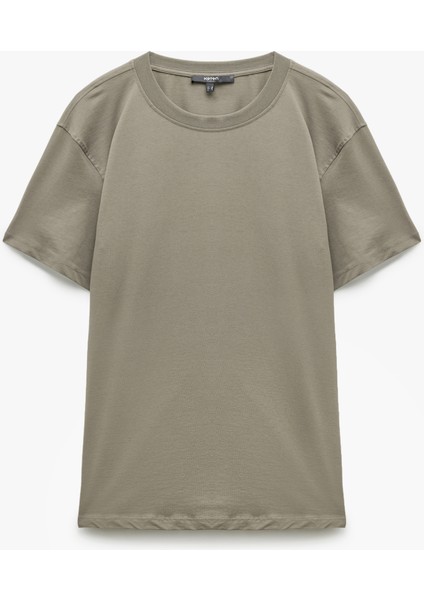 Pamuklu Kısa Kollu Bisiklet Yaka Erkek Basic Tişört modelleri