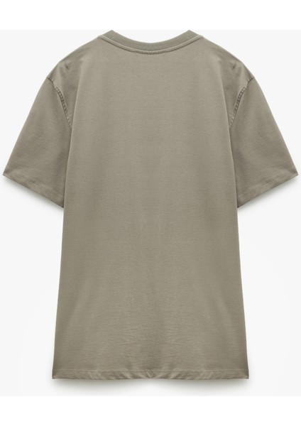 Pamuklu Kısa Kollu Bisiklet Yaka Erkek Basic Tişört fırsatları