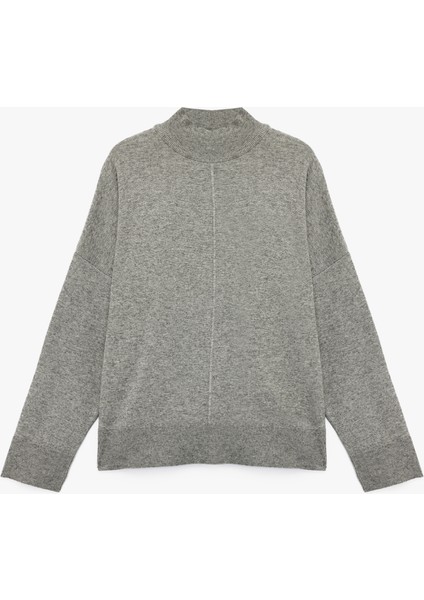 Dik Yaka Uzun Kollu Triko Kazak