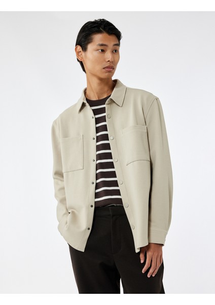 Regular Fit Cepli Çıtçıt Düğme Detaylı Klasik Yaka Uzun Kollu Gömlek Ceket fiyatları