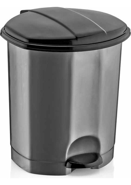Gri Plastik Pedallı Çöp Kovası 11 Lt, Hijyenik ve Şık Tasarım.